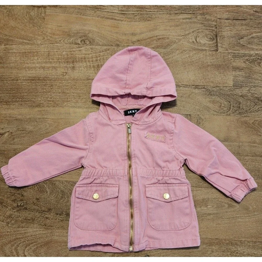 Toddler DKNY Jacket 18M Spring  Light Cotton Hooded Zipup
